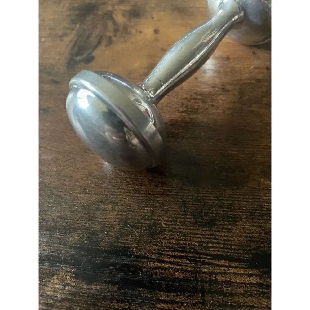 Salisbury Pewter Dumbbell Baby Rattle - Picture 3 of 4